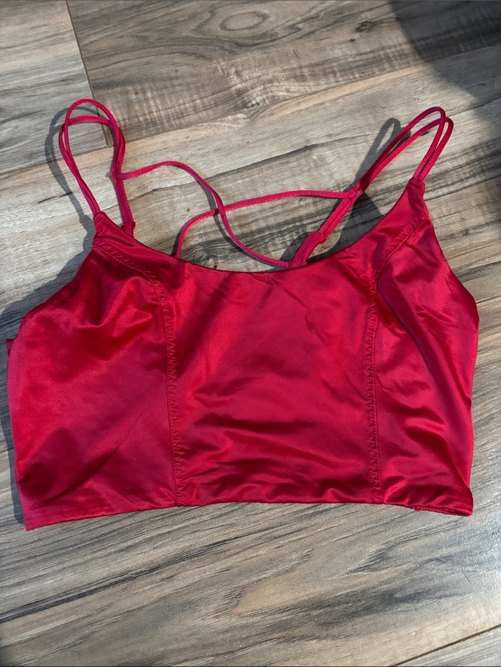 Women's Red Strappy Sleep Bralette